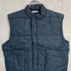 キングルイ　USA製 中綿ベスト　ナイロン　ネイビー　古着　　L