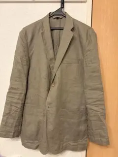 無印良品　リネン洗いざらしジャケット(メンズM ベージュ)のサムネイル