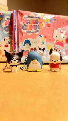 【まとめ売り】サンリオキャラクターズマスコット&グミ タキサム、ポチャコ、クロミ