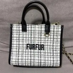 FURFUR ツイードロゴトートバッグ 2WAY サックスブルー - メルカリ