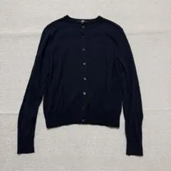 UNIQLO メリノクルーネックカーディガン Lサイズ ネイビー