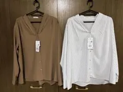長袖ブラウス　2枚セット スキッパーシャツ　ハニーズのサムネイル