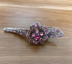 花のラインストーン　ヘアクリップ（ヘアピン）