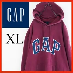 GAP XL バーガンディ ロゴパーカー　トレーナー　スウェット　裏起毛
