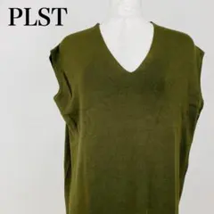 美品 PLST Vネック ノースリーブ ニット ワンピース 0562B