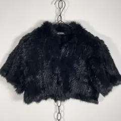 COMME CA DU MODE ファーカーディガン ポンチョ 短丈 毛足長めのサムネイル