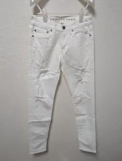 アメリカンイーグル　ダメージスキニーデニム　ホワイト29×32