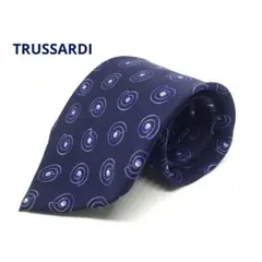 ヒ*シ様 TRUSSARDI イタリア製ネクタイ　ブルー　パターン柄　シルク10のサムネイル
