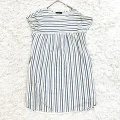 ショコラフィネローブ ストライプ柄チュニック F 春夏 ブルー 爽やかな