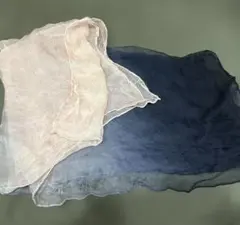 グラデーションストール ピンク ネイビー（シルク製）