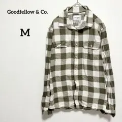 Goodfellow & Co ネルシャツ M オリーブ チェック 綿100%