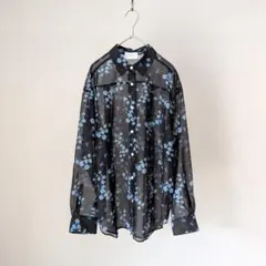UNITED ARROWS オーガンジー プリントシャツ シアー 花柄 ブラウス