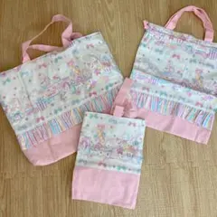 入園入学セット 女の子 ユニコーン ゆめかわ 3点 レッスンバッグ 体操服袋