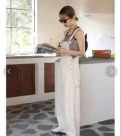 Ungrid ルーズデニムサロペット　ホワイト　M