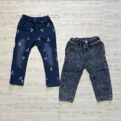 【記名なし】デニムパンツ　2着　90