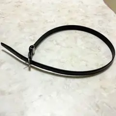 黒ベルト エナメル　オーバルバックル　スーツベルト