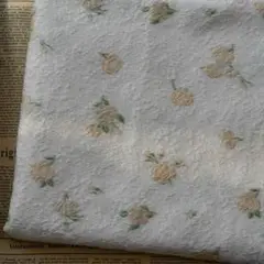 145×45cm レトロなピンクオレンジの小花柄 ジャカード生地