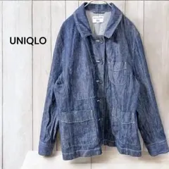 【ユニクロUNIQLO】イネスカバーオールジャケット　綿　麻　 Lサイズ
