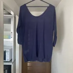 Zara Knit ダークブルー 長袖ニット M