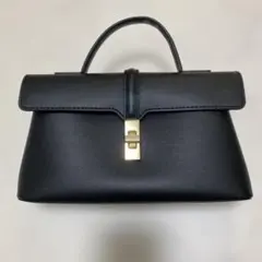 ひねり金具ワンハンドルミニショルダーバッグ　BLACK