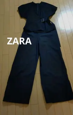 ZARA ブラック オールインワン ウエストベルト付き