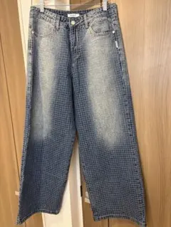 チェックラインデニム