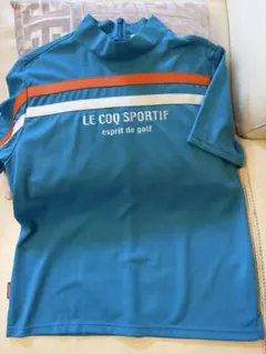 [お値下げしました]le coq sportif GOLF シャツ ブルー Lのサムネイル
