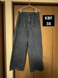 KBF ダークブルー ワイドパンツ ベルト付き