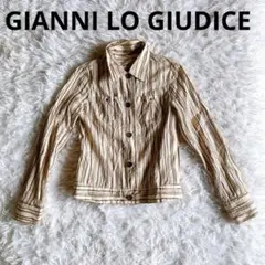 【GIANNI LO GIUDICE】ジャケット/S/茶/ストライプ/
