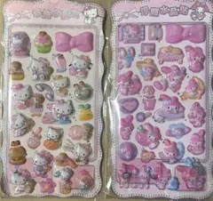平成レトロ♡キャラクター3Dシール　2枚セット　海外製