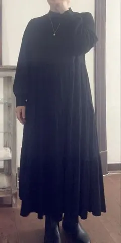 Dot＆Stripes CHILD　WOMAN ブラックワンピース