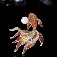 金魚　ブローチ