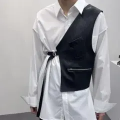 ASKYY ベストバッグ 黒レザーベスト sullen y2k