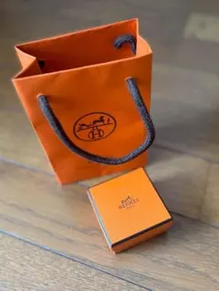 HERMES オレンジ ショップ袋とボックスセット