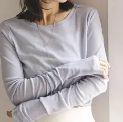 【25SS】NOBLEシアーテレコロングスリーブプルオーバー　サックスブルー