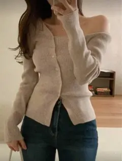 SHEINニットトップス　モカブラウン