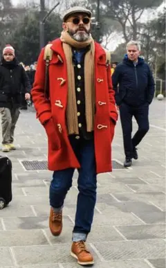 【希少 80s〜】バーバリー ヴィンテージ ダッフルコート 赤 レッド 英国製