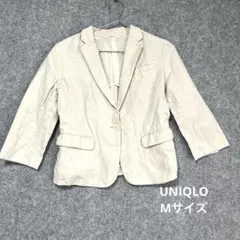♦︎UNIQLO ユニクロ　リネンブレンド　ジャケット　薄手　七分　M リネン混のサムネイル