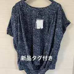 garnimère ネイビー・ホワイトドット 半袖シャツ M 新品タグ付きのサムネイル