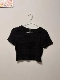 FOREVER 21 ブラック 半袖 クロップド丈 トップス