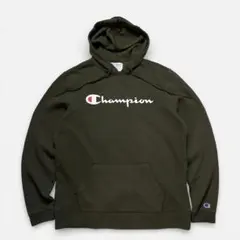 Champion スウェットパーカー オールグリーン フロントロゴ L