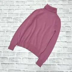 【高島屋】カシミヤ100% タートルネック ニット セーター ピンク S