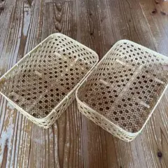 竹細工】紅葉様専用 八つ目編み収納かご - メルカリ