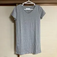 CECIL McBEE グレー Vネック 半袖Tシャツ