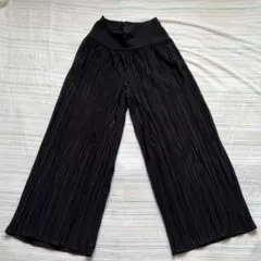 マタニティ プリーツパンツ ブラック