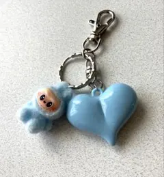 水色ハート キャラクター キーホルダー