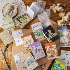 BUNNY海外文具　おしゃれヴィンテージ風写真ミニステッカーブック7冊セット