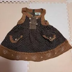 Souris 80cm ブラウン・ドット ワンピース