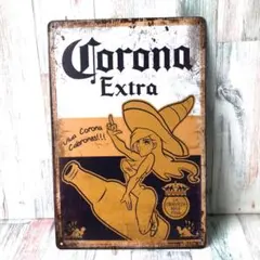 ブリキ看板☆CORONA コロナビール 女の子 278