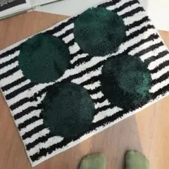 ラグマット 45×65 バイカラー ボーダー ミッドセンチュリー 玄関 室内